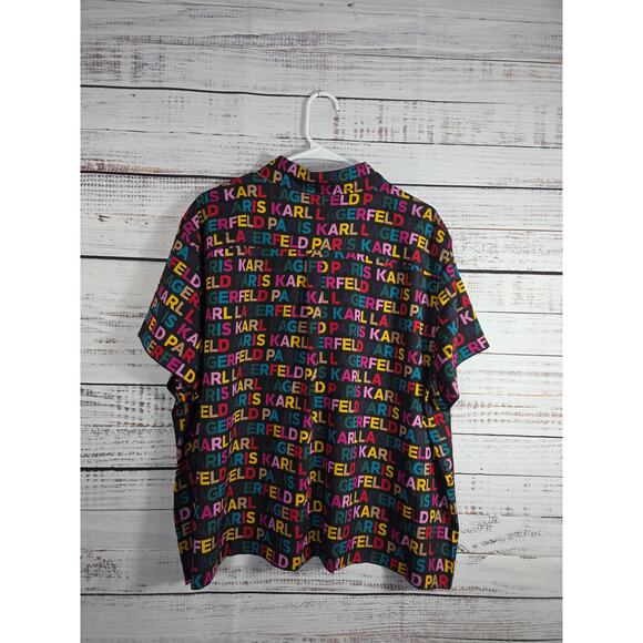 Karl Lagerfeld women's logo blouse in plus size 1X NWT - Picture 2 of 5